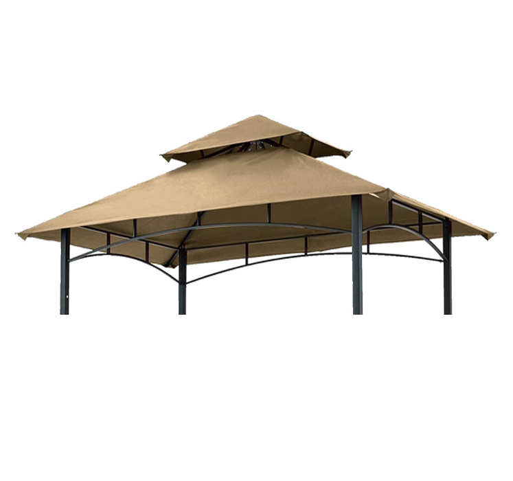 Waterproof Outdoor Garden Double Tiered Grill Gazebo Replacement Canopy Roof Outdoor Grill Shelter Canopy Top BBQ Tent Cover