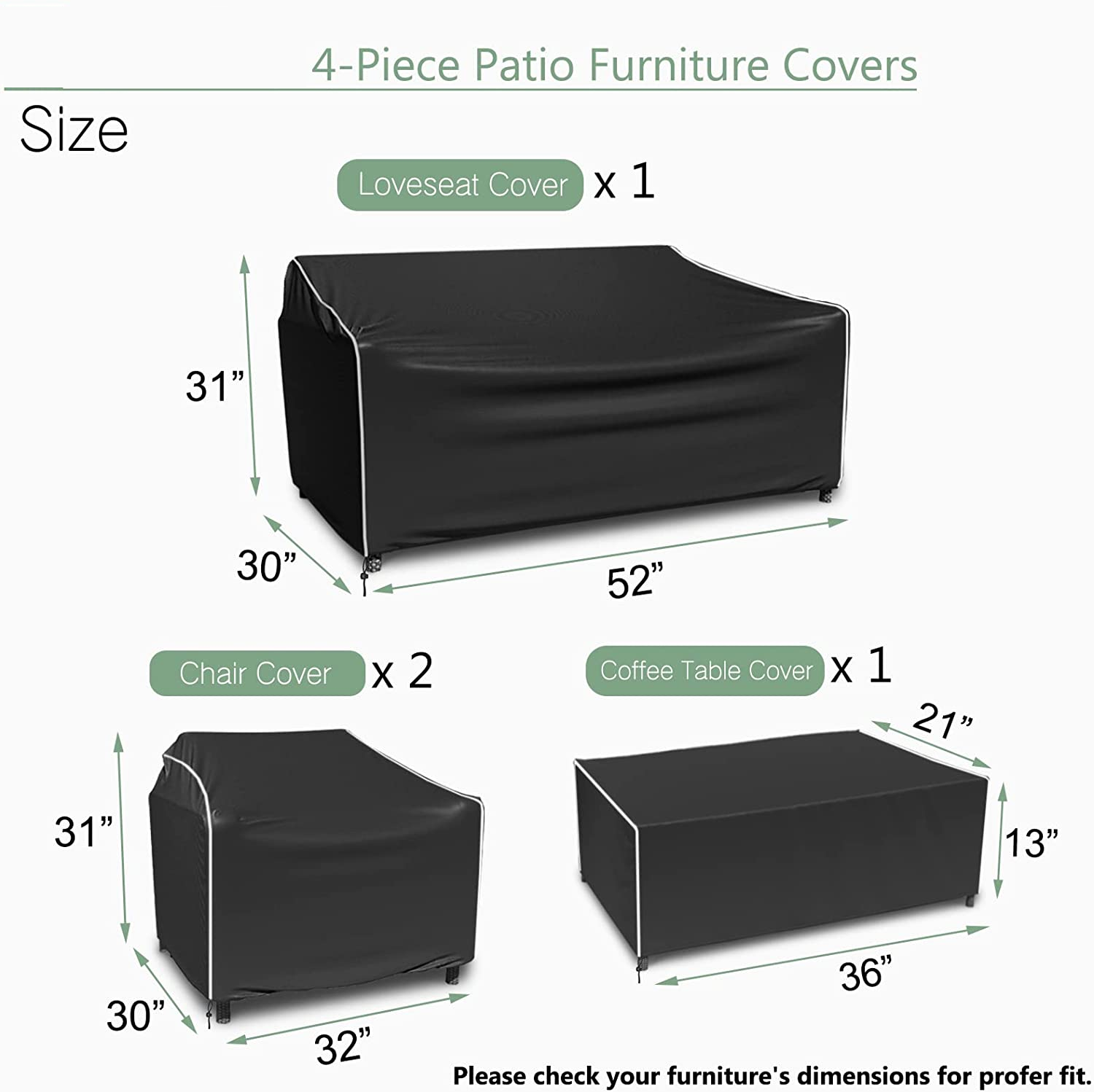 Patio Furniture Covers Waterproof Outdoor Furniture Covers Patio Furniture Set Covers black