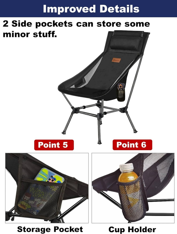 Manufacturers Double Outdoor Camping High Back Fold able Moon Chair Folding Portable Metal Picnic Chair