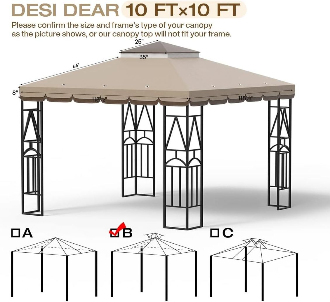 Hot sell gazebo heavy duty  canopy replacement top 10x10 tent replacement cover , Top Only