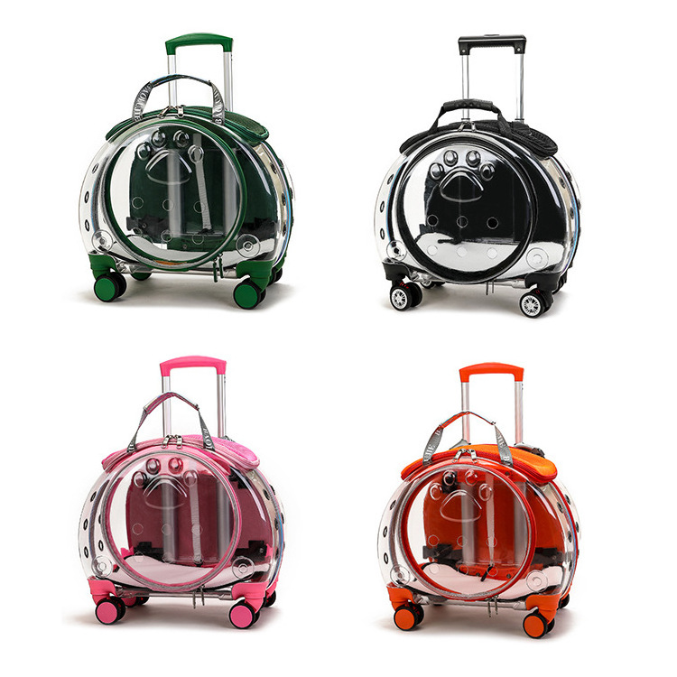 New pet trolley case portable dog bags multi-function space bags breathable dual-use pet backpack cat bag