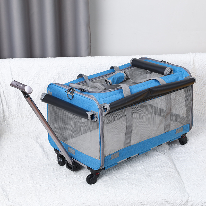 Misam Suppliers Pet Trolley Case Detachable Breathable Foldable Large Dog Cat Carrier With Wheel