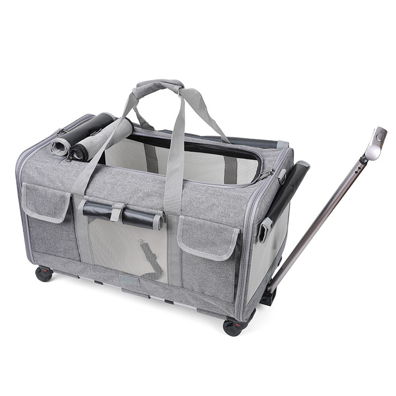 Misam Suppliers Pet Trolley Case Detachable Breathable Foldable Large Dog Cat Carrier With Wheel