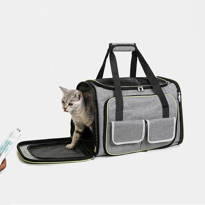 Pet Travel Bag Sided Puppy Carriers Travel Pet Carriers Foldable Expandable dog Cat Pet Carrier for Small Dogs