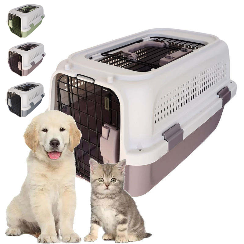 Relaxlines Foldable Plastic Pet Travel Flight Carrier Portable Pet Crate Traveling Dog Cage Box Pet Carrier Bag Wholesale