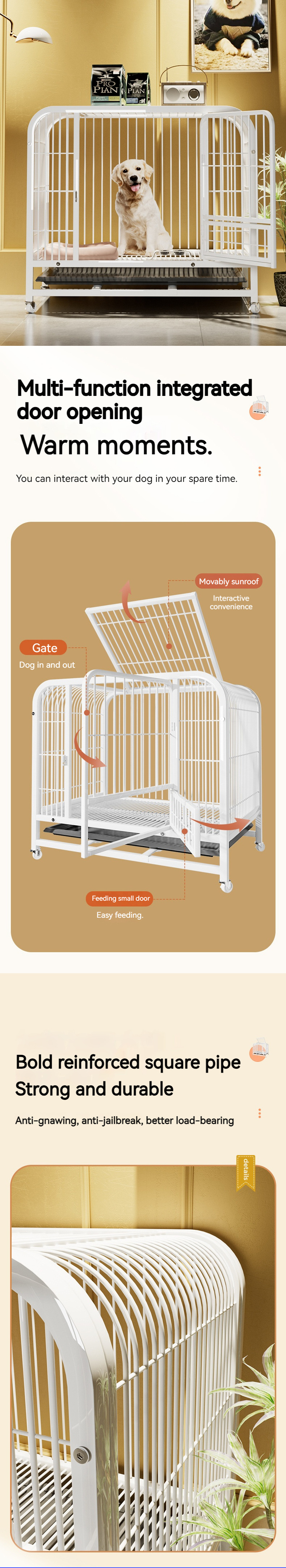 Foldable Collapsible Metal Large XL Dog Cage Metal Kennels, Stackable Dog Cages For Large Dog, Wholesale Dog Crate