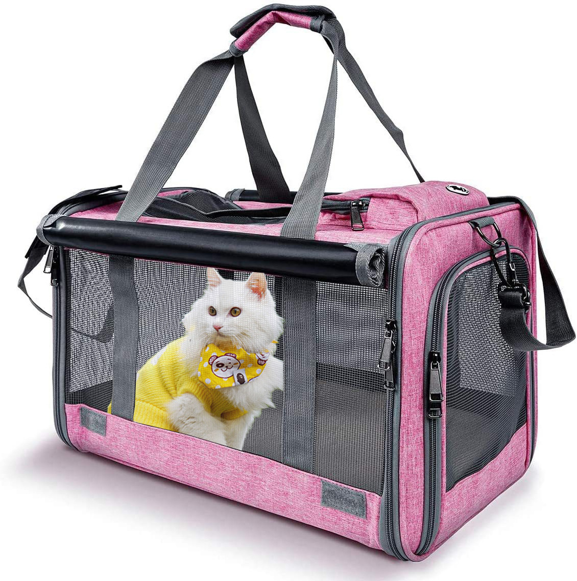 Wholesale out cat bag Large capacity car pet suitcase Portable cat airline suitcase folding portable bag pet satchel