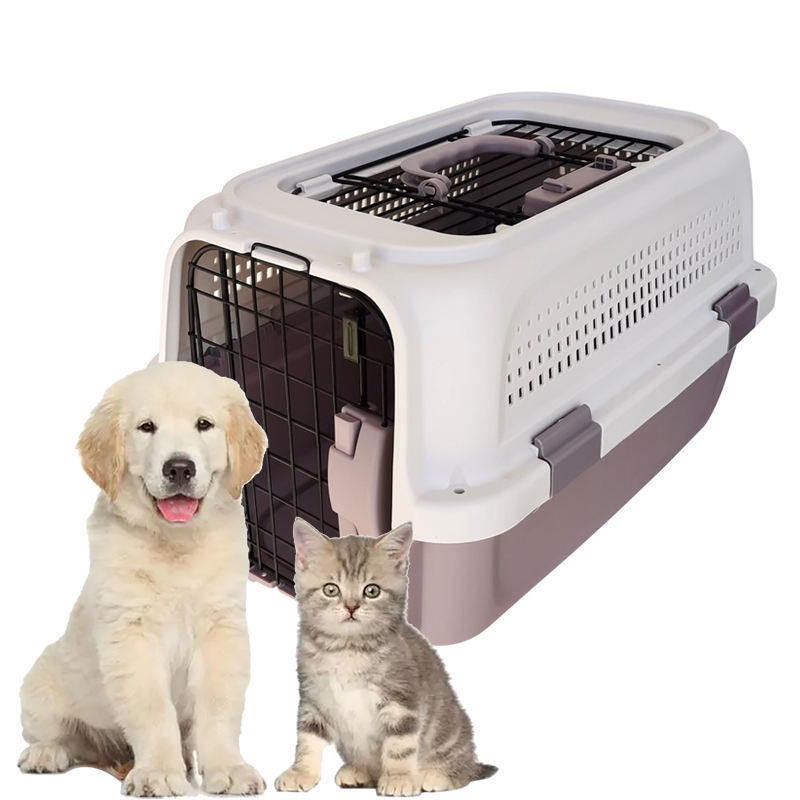 Relaxlines Foldable Plastic Pet Travel Flight Carrier Portable Pet Crate Traveling Dog Cage Box Pet Carrier Bag Wholesale