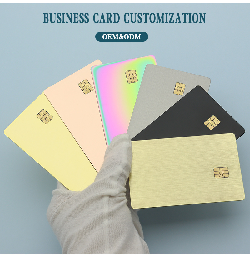 Customized 4442 & 4428 EMV Slot Chip Magnetic strip 24K Mirror Gold Visa Blank Metal Credit Card Laser Engraved Metal Cards