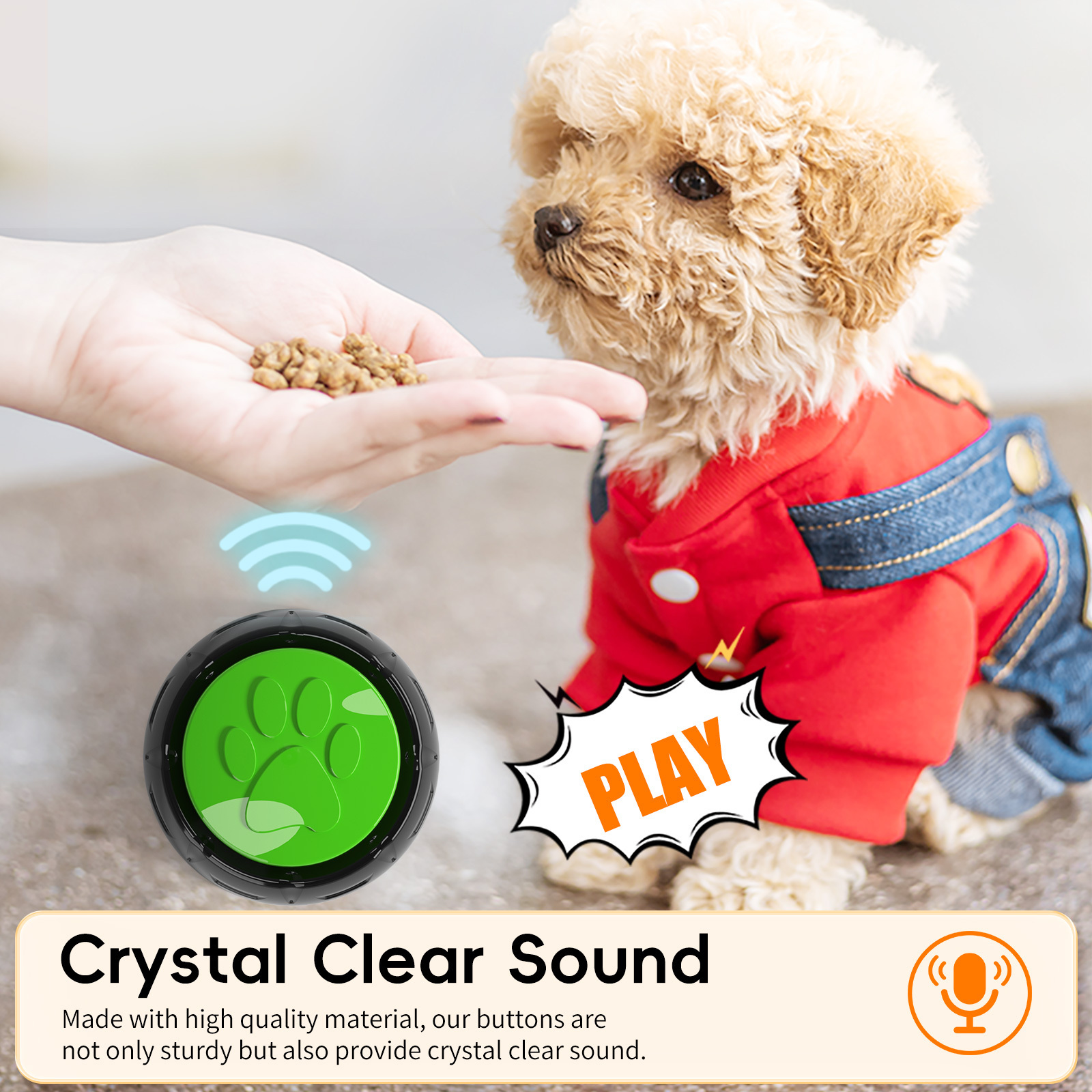 Customized Newest Recordable Answer Buzzers Talking button for Training Pet Dog