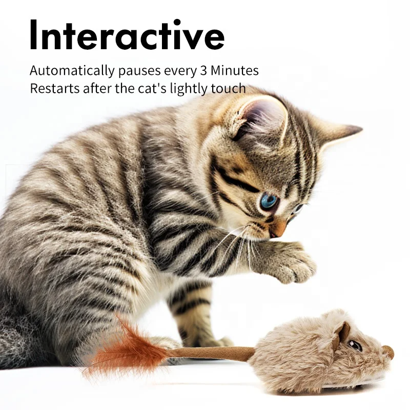 New Upgraded Irregular Running Mouse Cat Toy Type-C Rechargeable Magic Tail Automatic Cat Electronic Mice Toys