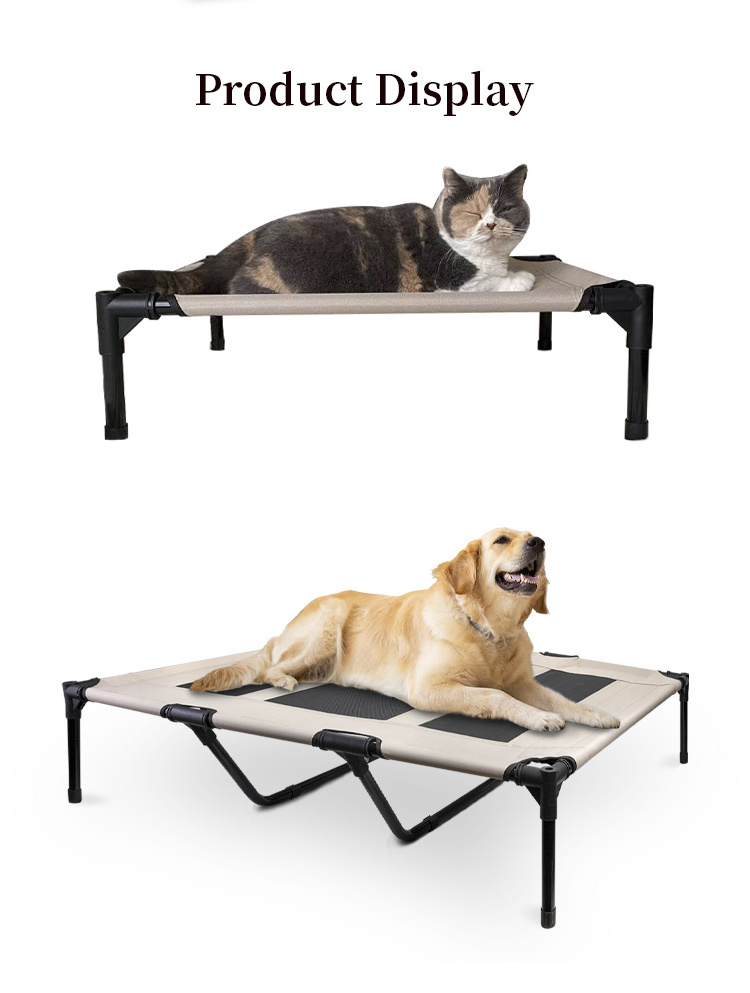 Manufacturer Wholesale 600D Oxford Fabric Multi Sizes Large Dog Raised Durable Outdoor Portable Cooling Elevated Pet Bed