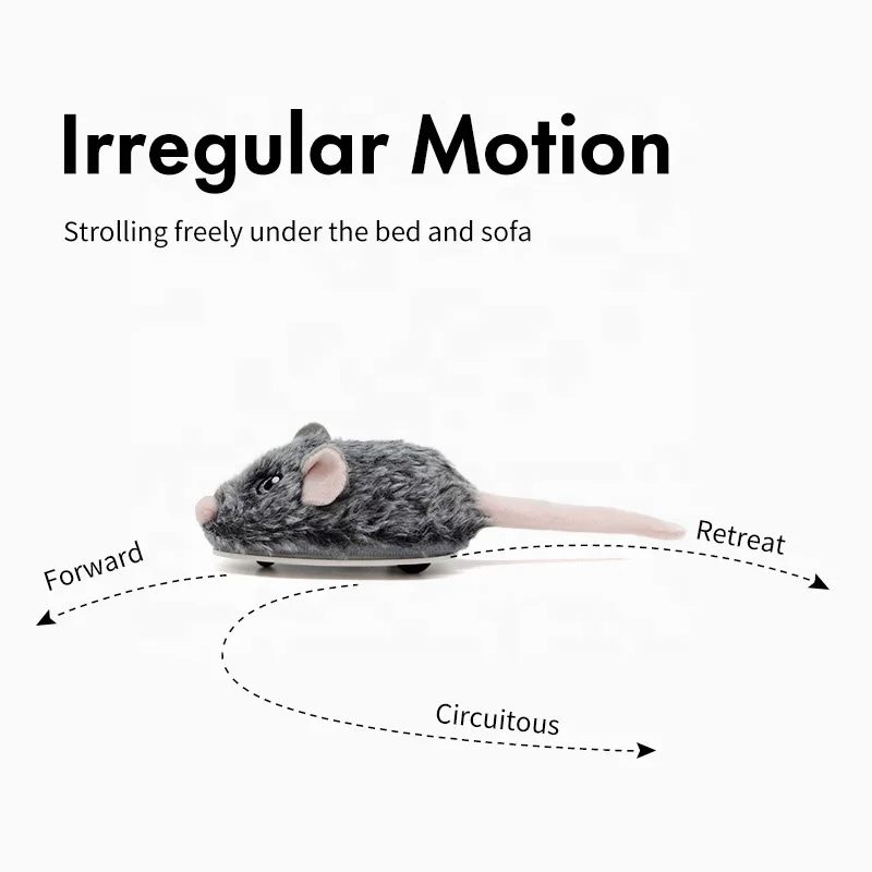 New Upgraded Irregular Running Mouse Cat Toy Type-C Rechargeable Magic Tail Automatic Cat Electronic Mice Toys