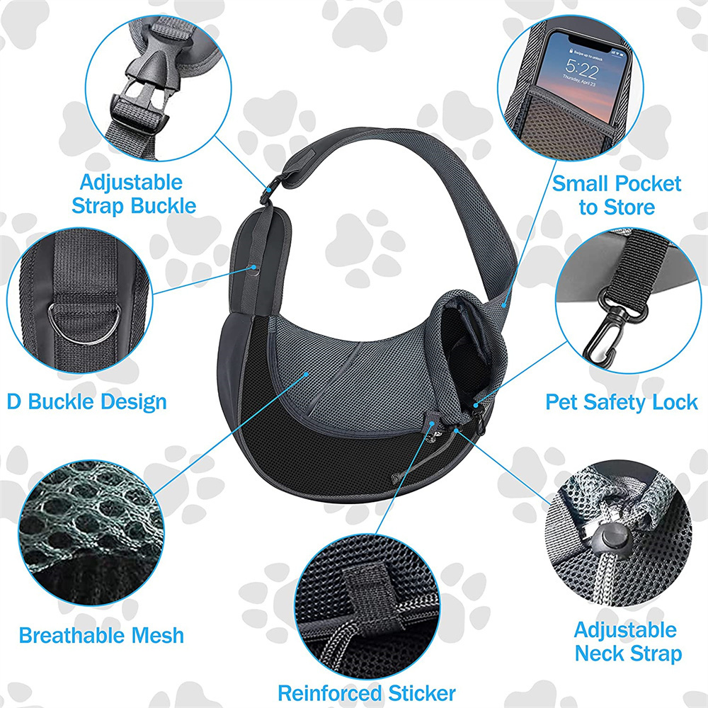 Wholesale Pet Dog Sling Carrier  Hands Free Dog Carrier Sling with Breathable Mesh