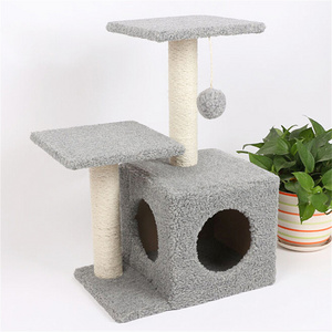 Wholesale Pet Furniture Cat Condo  Indoor Cat Tree with Jump Platform