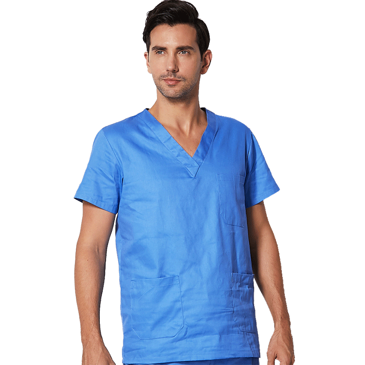 Wholesale High Quality Men Women 100% Cotton Uniform Nursing Scrubs Tops