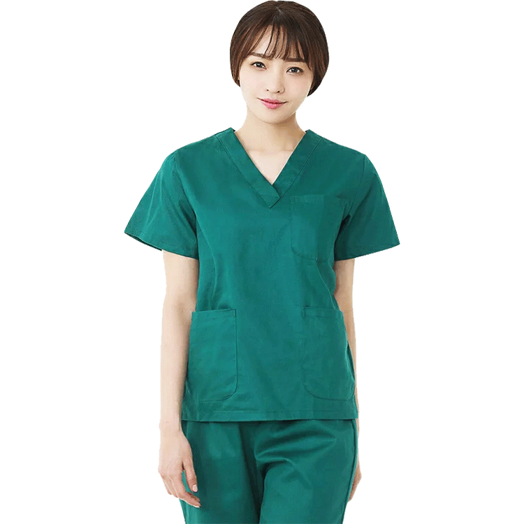 Wholesale High Quality Men Women 100% Cotton Uniform Nursing Scrubs Tops