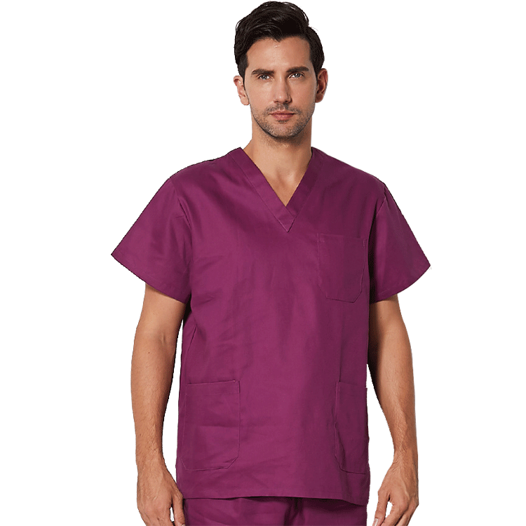 Wholesale High Quality Men Women 100% Cotton Uniform Nursing Scrubs Tops