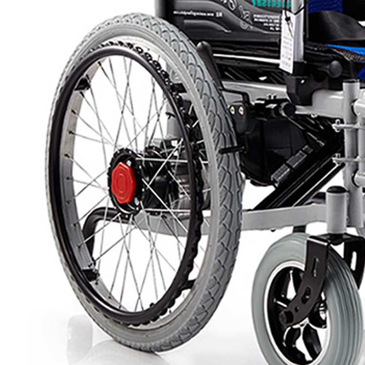 Lightweight Wheelchair Folding Power Remote Control Electric Wheelchair Hot Selling Aluminum Alloy Black Carbon Steel Frame 45cm