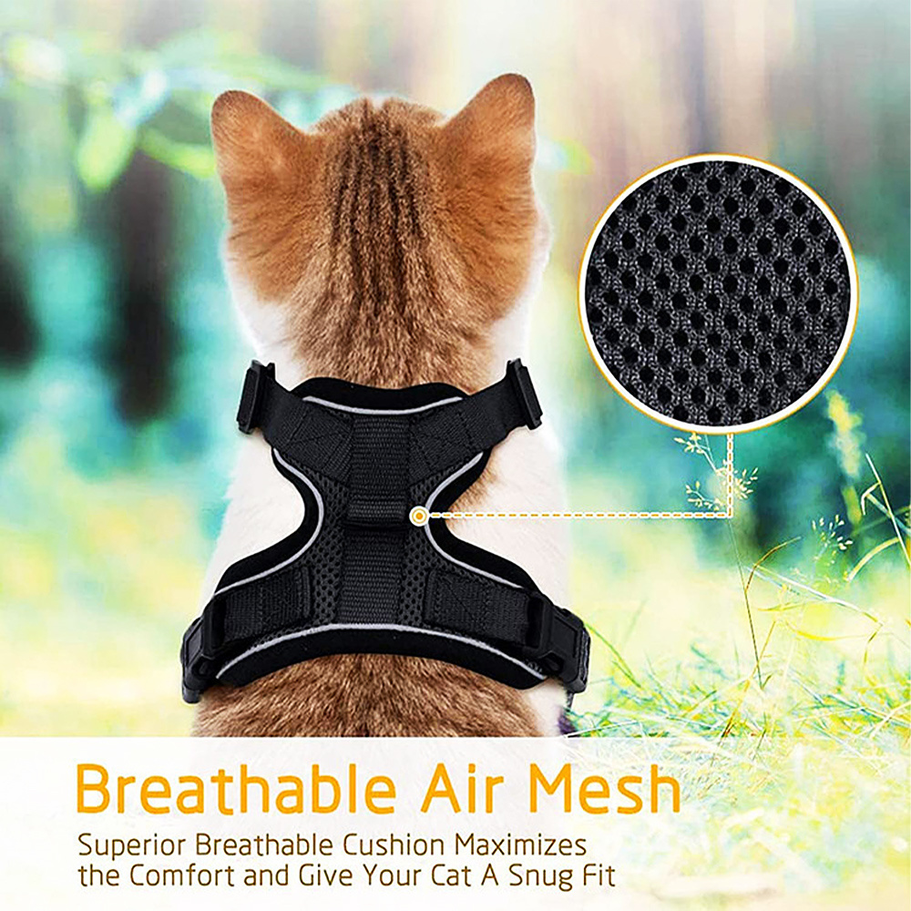 Wholesale Breathable Escape Proof Safe Adjustable Kitten Cat Harness and Leash Set for Walking