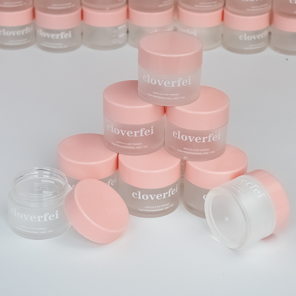 Custom Empty Acrylic Powder Containers Pink Frosting Acrylic Powder Containers Bulk Acrylic Jars With Lids