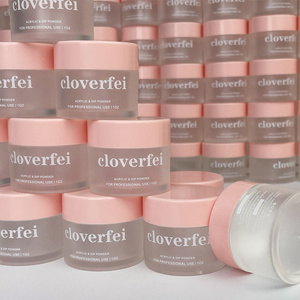 Custom Empty Acrylic Powder Containers Pink Frosting Acrylic Powder Containers Bulk Acrylic Jars With Lids