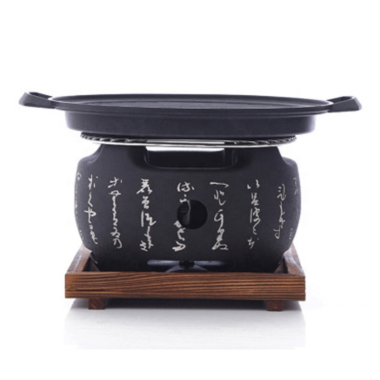 Chinese Style Hibachi Small Yakitori grill Tabletop Round Charcoal BBQ Grill Alcohol Stove Barbecue Grill