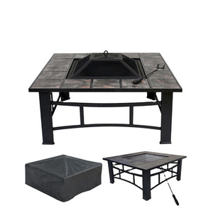 Outdoor Heavy Duty Antique Stone Garden fire pit table with ceramic tiles Fire Pit Large Garden Backyard fire pit