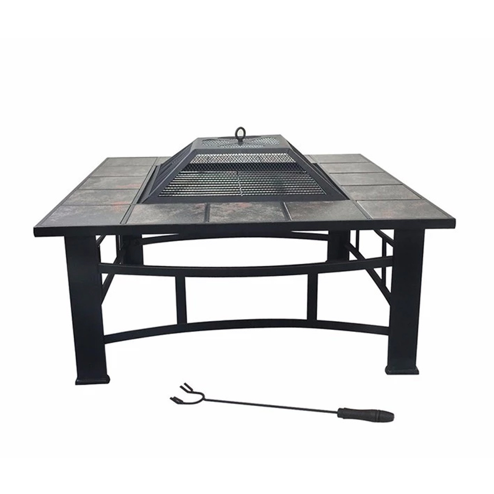 Outdoor Heavy Duty Antique Stone Garden fire pit table with ceramic tiles Fire Pit Large Garden Backyard fire pit