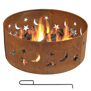 Patio Rustic Custom Star Pattern Garden Fire Pits Wood Burning Fire Pit Campfire Ring Brazier