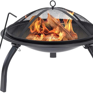 22 Inch Portable Folding Outdoor Winter Firewood Wood Burning Bowl Fire Pit For Field Backyard