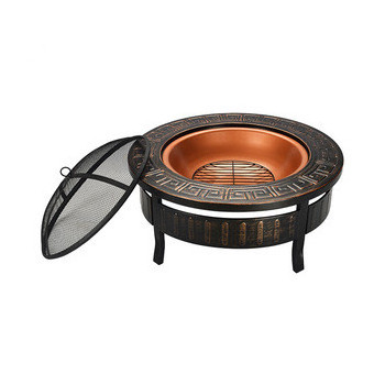 Garden Hugh Round Durable HightTemperature Paint Rust Metal Barbecue Grill Fire Pits For Heating