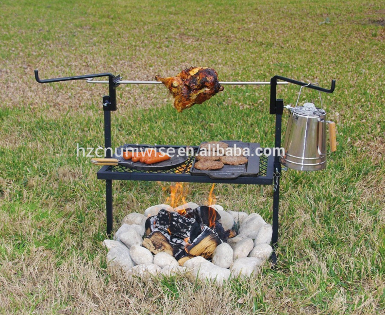 Factory Direct Rotating Fire Pit Brazil Spit Rotisserie Hand  Roaster BBQ Grill