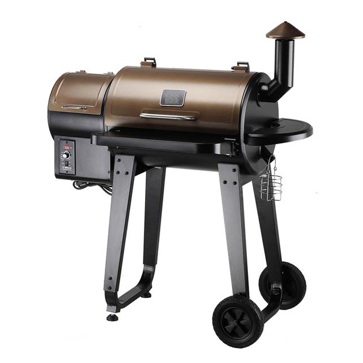 Premium barrel wood pellet smoker electric trolley multifunctional barbecue master wood pellet grill