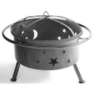 Outdoor Garden Furniture Moons Stars Design Bonfire Spark Screen Metal Fire Pit