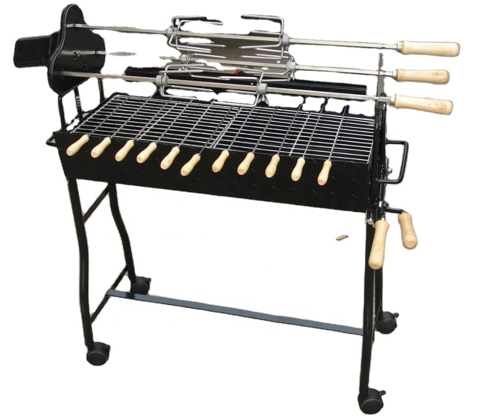 Greek Cypriot Charcoal Motorised Outdoor Rotisserie BBQ Grill Automatic Cyprus Grill