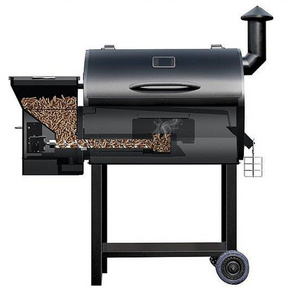 Outdoor trolley electric digital 7 in 1 barbecue master wood pellet smoker wood pellet grill bbq grill