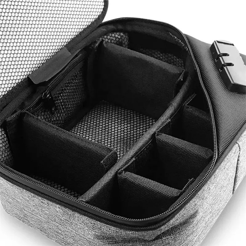 Custom Storage Case Stash Carbon Lining Combination Lock Smell Proof Bag