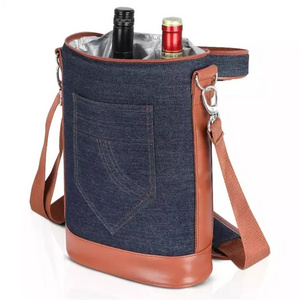 2 Bottles Wine Bag Travel Picnic Tote Bag Wine Cooler Bag