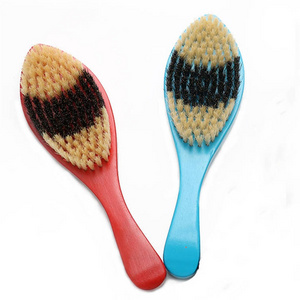 360 Wave Brushes For Men 100% Boar Bristle Hair Brush Wooden Curved Beard Brush Wholesale