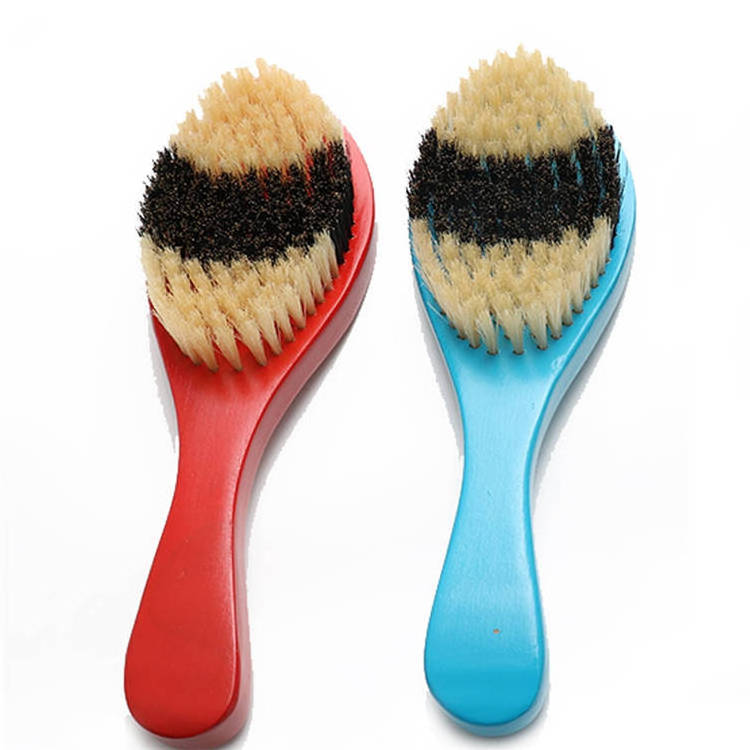 360 Wave Brushes For Men 100% Boar Bristle Hair Brush Wooden Curved Beard Brush Wholesale