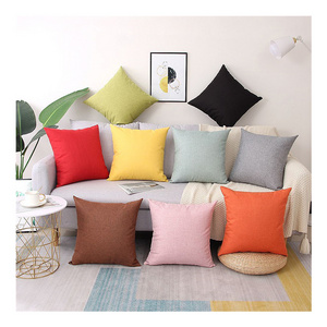 Customize Home Decorative Garden Throw Pillowcase Polyester Plain Linen Waterproof Outdoor Couch Cushion Covers