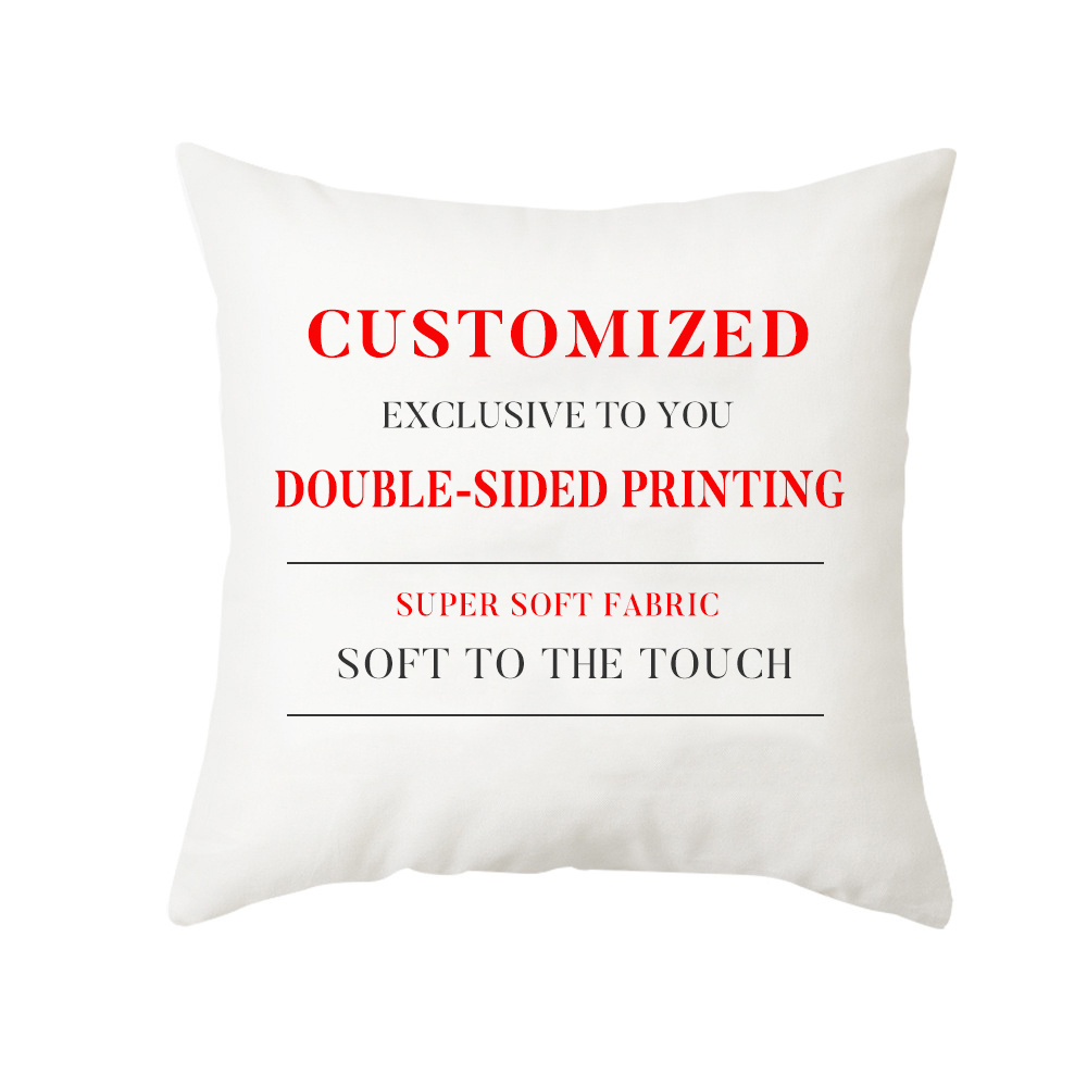 Design Custom Size Logo Cotton Velvet Linen Pillow Case Cover Print Pillow Case Sublimation Custom Cushion Cover