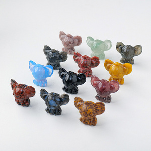 Factory Gemstone Folk Crafts Hand Carved Animals Natural Crystal Stone Stitch For Office Home Decoration