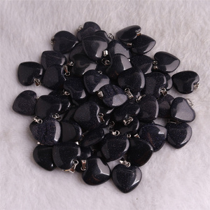 Hot Selling Natural Gemstone Heart Pendant Rose Quartz Jade Crystal Obsidian For Wedding Decoration And Gifts