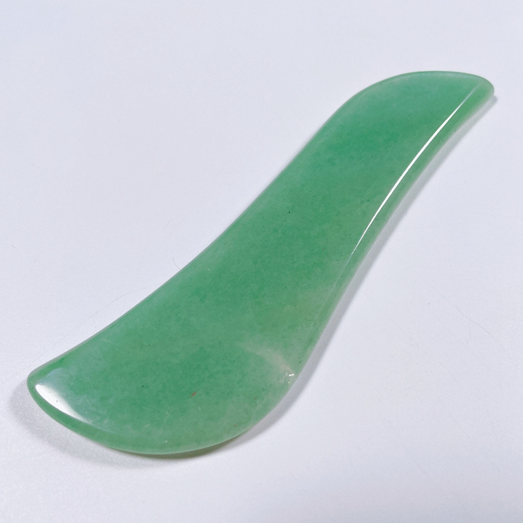 HZ Custom Box Gua Sha Tool Green Aventurine Jade Fish Shape Guasha Massager TCM Massage Board Bulk Seller