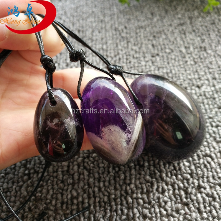 2022 Certification Amethyst Crystal Jade Egg Drilled For Yoni egg Cleaning Brush chakra set