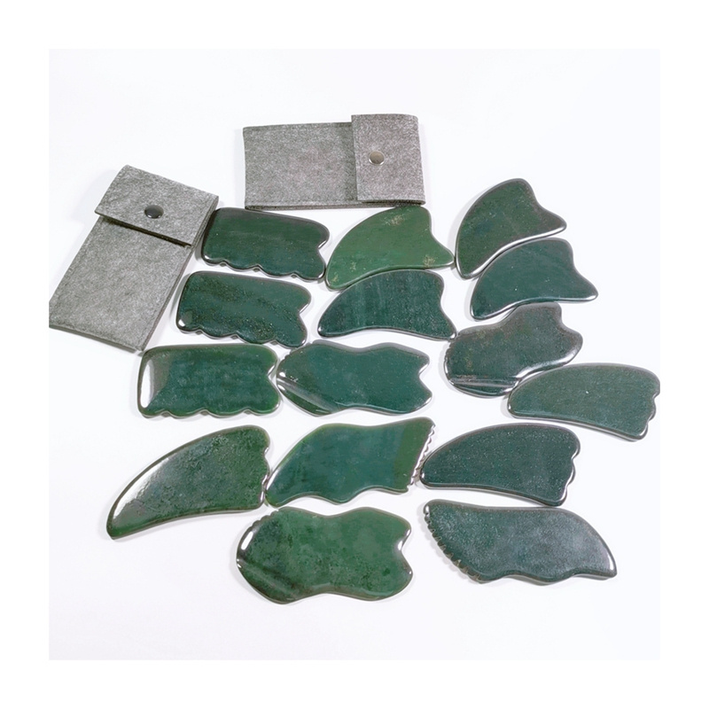 Custom Logo Shape Natural Blue Point Jasper Gua Sha Definition Face Stone Scraping Guasha Massage Tools Eye Massager