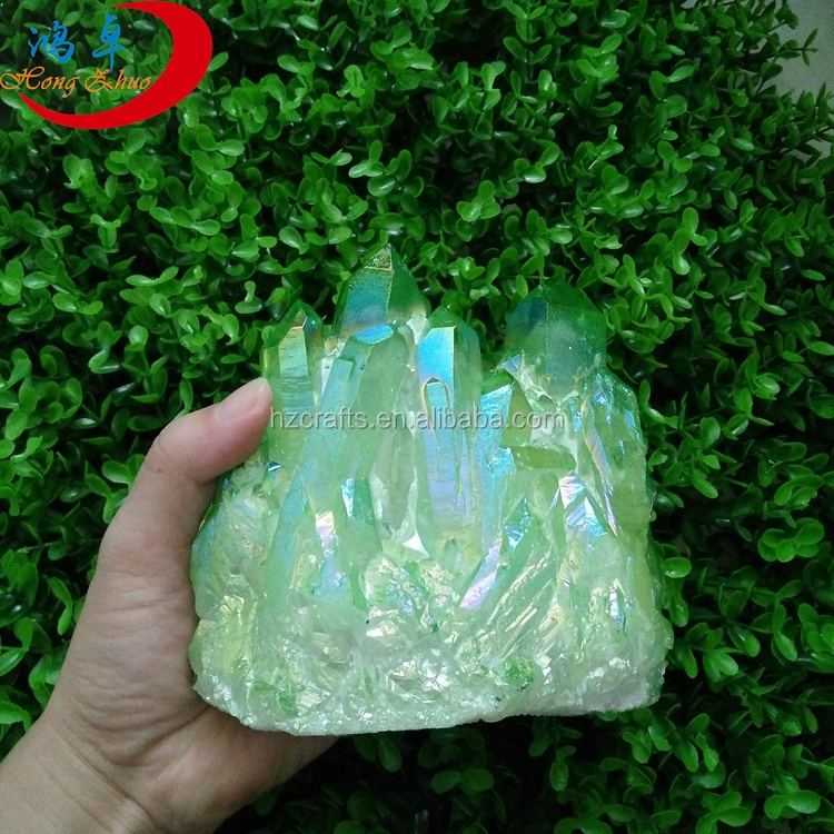 2023 Wholesale Price Blue /red/green/white Aqua Aura Crystal Quartz Cluster , Sparkly Raw cluster crystal quartz