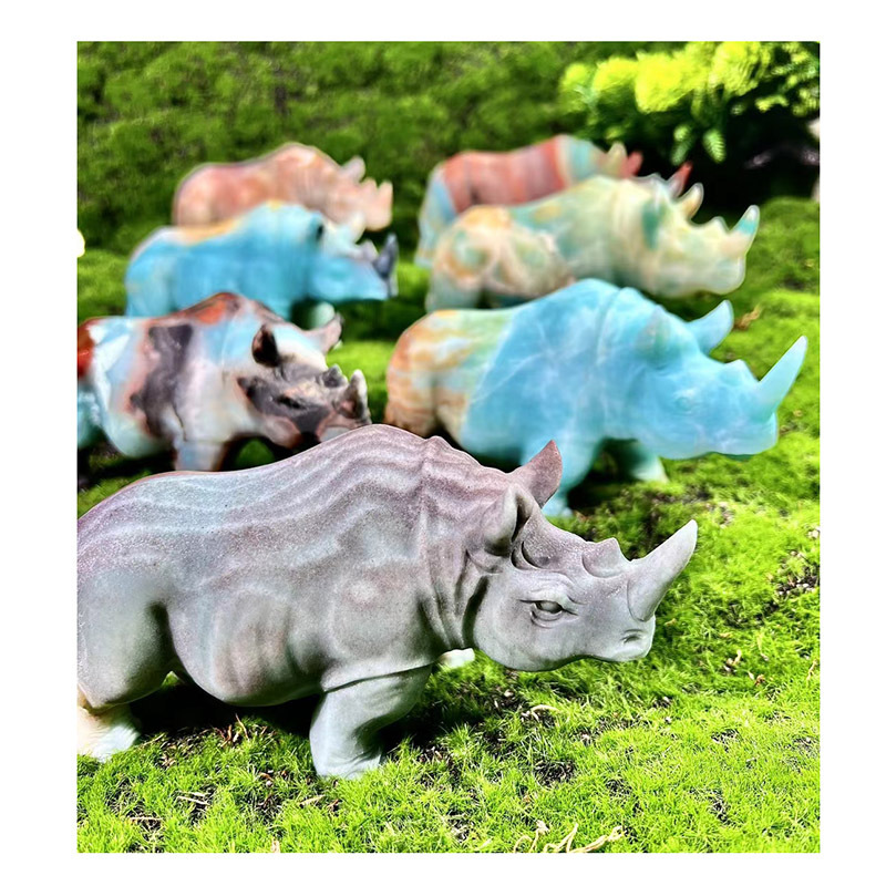 Factory Gemstone Folk Crafts Hand Carved Animals Natural Crystal Stone Stitch For Office Home Decoration